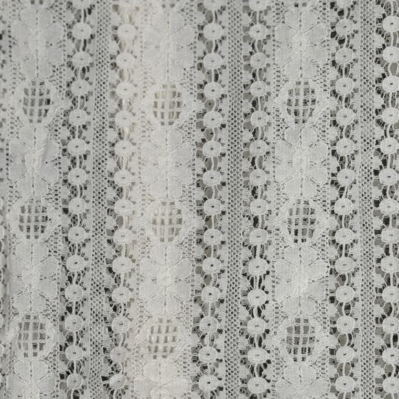 Old Navy Shirt Women Medium White Open Crochet Button Up Boho Neutral Minimalist - Picture 5 of 8